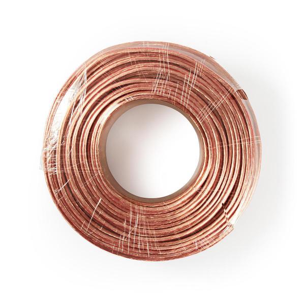 Lautsprecherkabel | 2 x 4.00 mm² | CCA | 100.0 m | Rund | PVC | Transparent | Eingewickelt