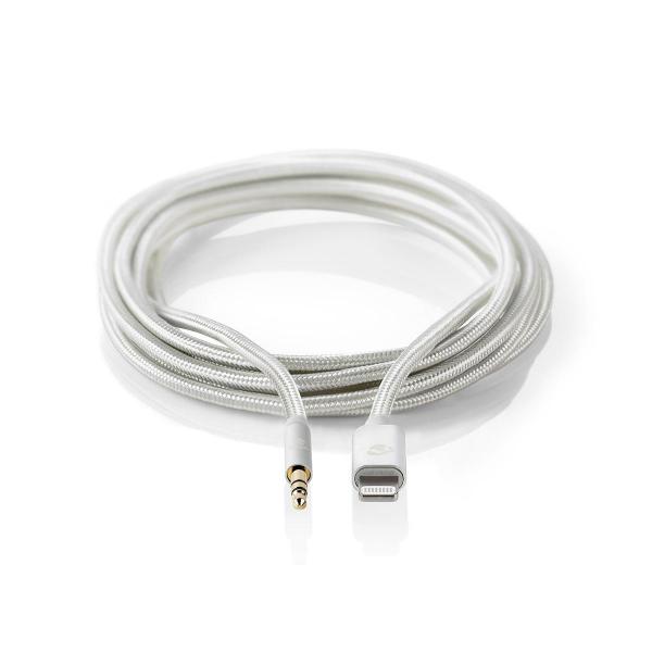 Lightning-Adapter | Apple Lightning 8-Pin | 3.5 mm Stecker | Vergoldet | 1.00 m | Rund | Nylon