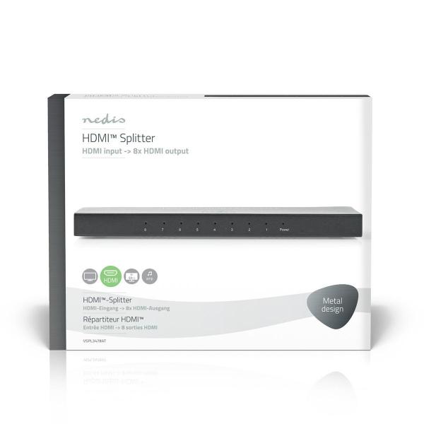 HDMI ? Splitter | 8-Port port(s) | HDMI? Eingang | 8x HDMI? Ausgang | 4K@60Hz | 18 Gbps | Metall | Anthrazit