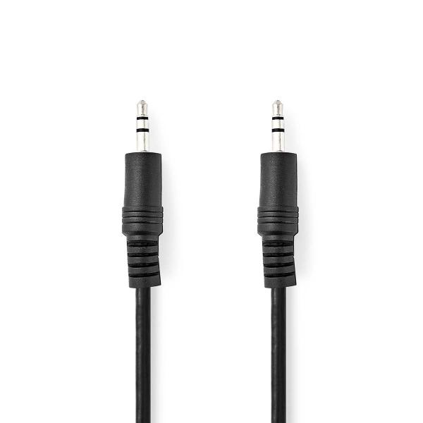 ARDEBO.de - Stereo-Audiokabel | 3.5 mm Stecker | 3.5 mm Stecker | Vernickelt | 1.00 m | Rund | Schwarz | Aufhänger