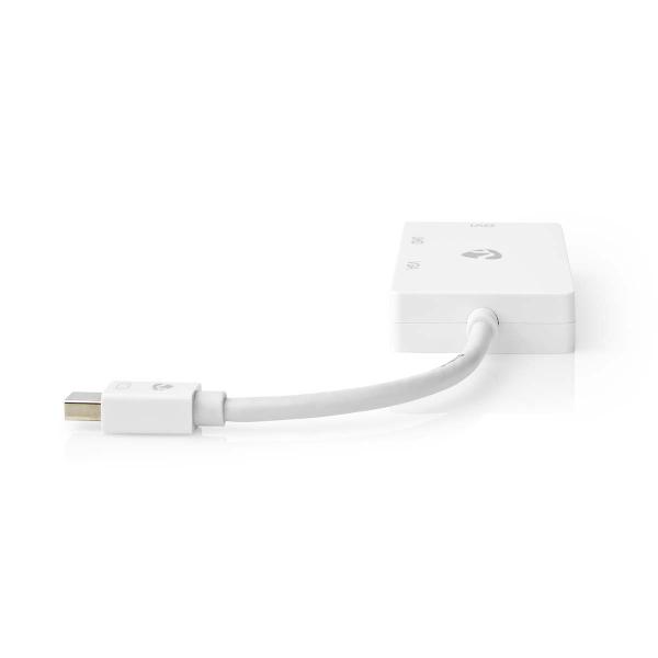 Displayport-Adapter | Mini DisplayPort Stecker | DVI-D 24+1-Pin Buchse / HDMI? Ausgang / VGA Buchse | 4K@60Hz | Vernickelt | Schaltbar | 0.20 m | Rund | ABS | ABS | Weiss | Blister