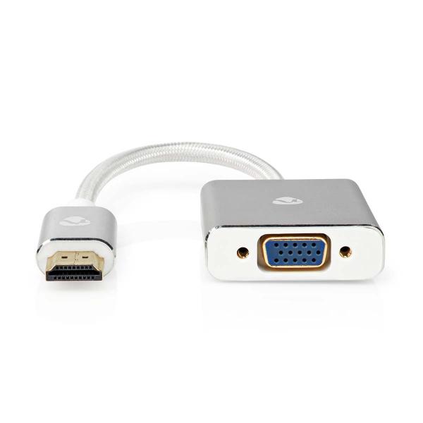 VGA-Adapter | HDMI? Stecker | VGA Buchse | Vergoldet | Gerade | Aluminium | Silber | Verpackung mit Sichtfenster