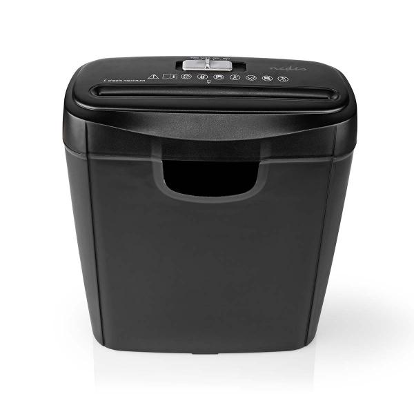 Aktenvernichter | Streifenschnitt | 6x A4-Seiten | 10 l | Sicherheitsnorm: DIN 2 | 190 W | Schwarz