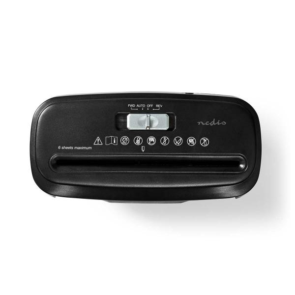 Aktenvernichter | Streifenschnitt | 6x A4-Seiten | 10 l | Sicherheitsnorm: DIN 2 | 190 W | Schwarz