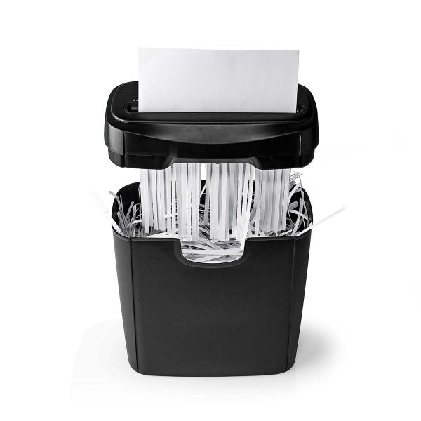 Aktenvernichter | Streifenschnitt | 6x A4-Seiten | 10 l | Sicherheitsnorm: DIN 2 | 190 W | Schwarz