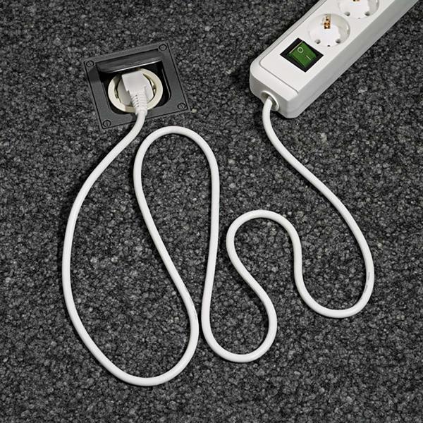 Verlängerungsbuchse Eco-Line 3-fach 5.00 m Weiss - Schutzkontakt TYPE F