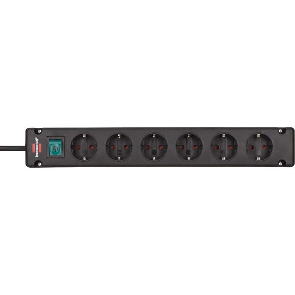 Bremounta Steckdosenleiste 6-fach Schwarz 3,00 m H05VV-F 3G1,5 TYPE F