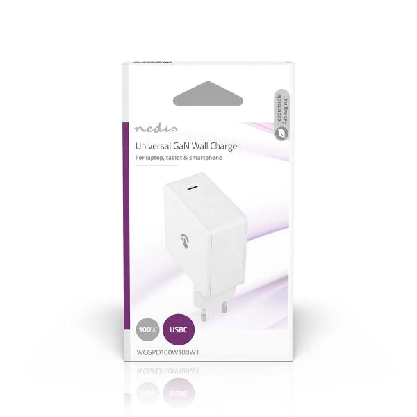 Netzladegerät | 100 W | GaN | PD3.0 100W / PD3.0 30W / PD3.0 45W / PD3.0 60W / PD3.0 65W | Schnellladefunktion | 3.0 / 5.0 A | Anzahl der Ausgänge: 1 | USB-C? | Automatische Spannungswahl | Weiss