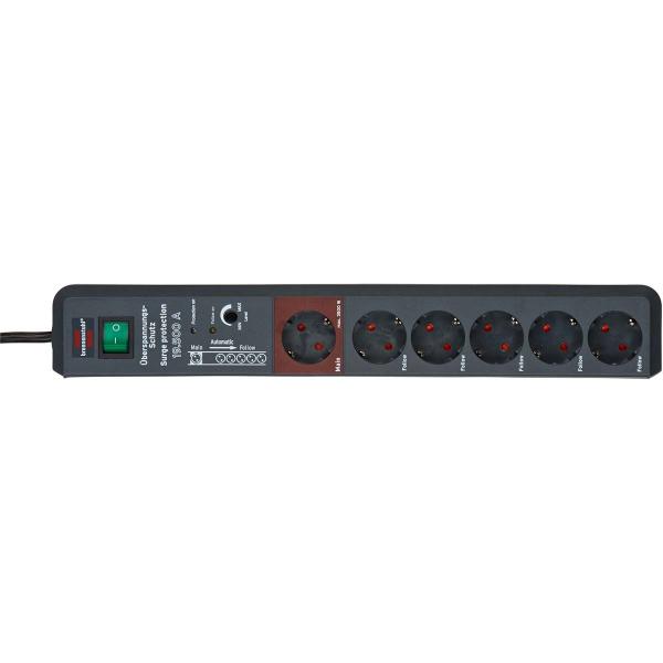 ARDEBO.de - Secure-Tec, 6-fach Steckdosenleiste mit Überspannungsschutz und Main-Follow-Funktion (3m Kabel und Schalter) TYPE F