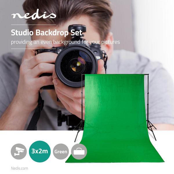 Photo Studio-Hintergrund Set | 1,90 x 2,95 m | Tragetasche enthalten | Stativ enthalten | Schwarz | 1 Stück