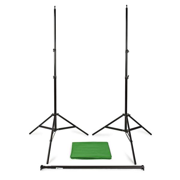 Photo Studio-Hintergrund Set | 1,90 x 2,95 m | Tragetasche enthalten | Stativ enthalten | Schwarz | 1 Stück