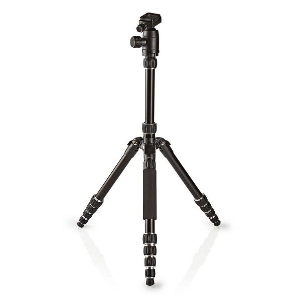 ARDEBO.de - Stativ | Maximale Belastbarkeit: 3.0 kg | Min. arbeitshöhe: 17.5 cm | Max. Arbeitshöhe: 145.0 cm | 3 Segmente | Kugelkopf | Tragetasche enthalten | Reversible Mittelsäule | ABS / Aluminium | Schwarz
