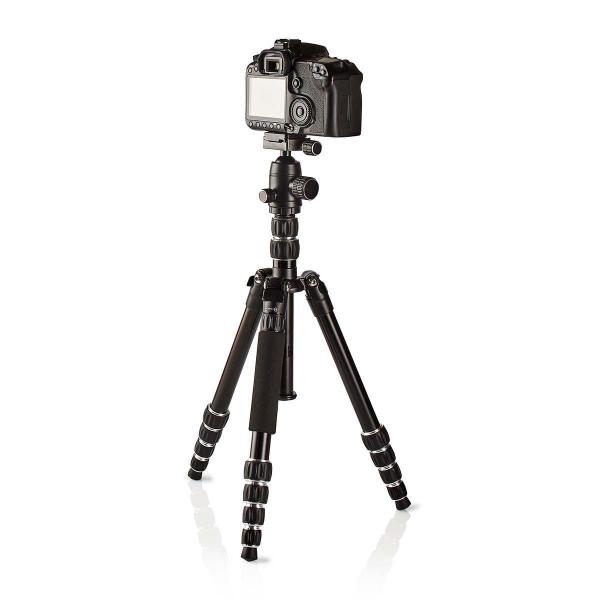 Stativ | Maximale Belastbarkeit: 3.0 kg | Min. arbeitshöhe: 17.5 cm | Max. Arbeitshöhe: 145.0 cm | 3 Segmente | Kugelkopf | Tragetasche enthalten | Reversible Mittelsäule | ABS / Aluminium | Schwarz