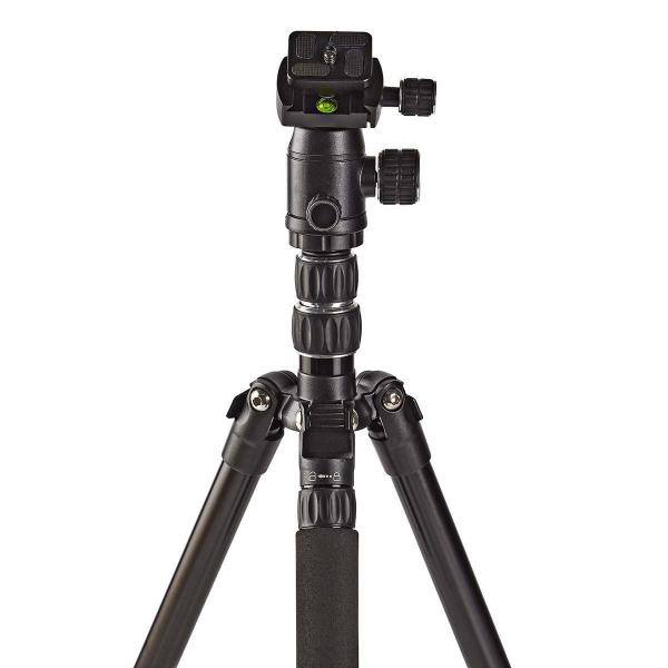 Stativ | Maximale Belastbarkeit: 3.0 kg | Min. arbeitshöhe: 17.5 cm | Max. Arbeitshöhe: 145.0 cm | 3 Segmente | Kugelkopf | Tragetasche enthalten | Reversible Mittelsäule | ABS / Aluminium | Schwarz