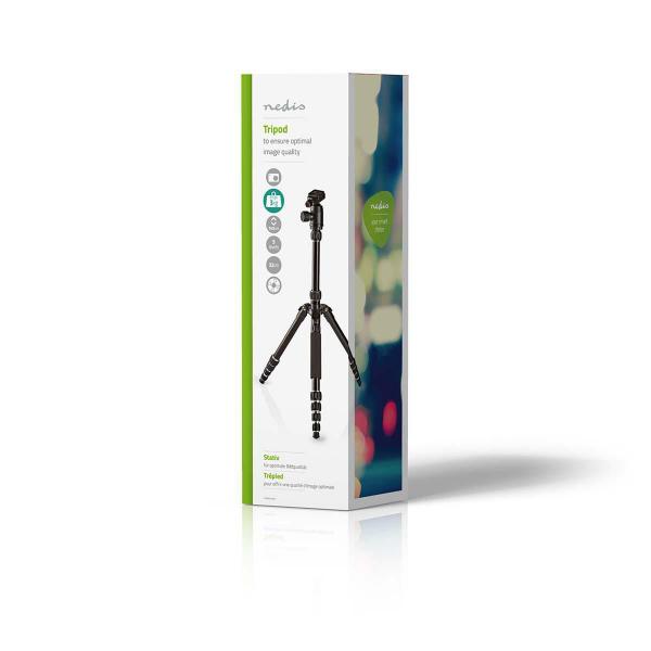 Stativ | Maximale Belastbarkeit: 3.0 kg | Min. arbeitshöhe: 17.5 cm | Max. Arbeitshöhe: 145.0 cm | 3 Segmente | Kugelkopf | Tragetasche enthalten | Reversible Mittelsäule | ABS / Aluminium | Schwarz