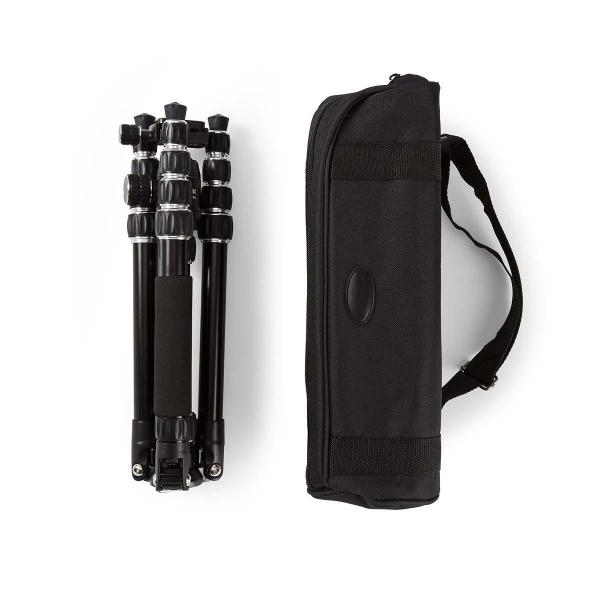 Stativ | Maximale Belastbarkeit: 3.0 kg | Min. arbeitshöhe: 17.5 cm | Max. Arbeitshöhe: 145.0 cm | 3 Segmente | Kugelkopf | Tragetasche enthalten | Reversible Mittelsäule | ABS / Aluminium | Schwarz