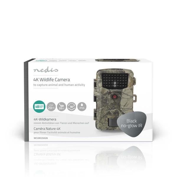 Wildlife Kamera | 4K@10fps | 48.0 MPixel | 4 MPixel CMOS | IP66 | Schwarz No-Glow IR | Nachtsicht | Blickwinkel: 90 ° | Bewegungssensor | Erfassungswinkel: 60 ° | Erfassungsbereich: 20.0 m | Monitorgröße: 2.3 " | LCD Screen | Braun / Grün