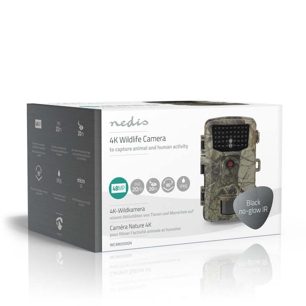 Wildlife Kamera | 4K@10fps | 48.0 MPixel | 4 MPixel CMOS | IP66 | Schwarz No-Glow IR | Nachtsicht | Blickwinkel: 90 ° | Bewegungssensor | Erfassungswinkel: 60 ° | Erfassungsbereich: 20.0 m | Monitorgröße: 2.3 " | LCD Screen | Braun / Grün