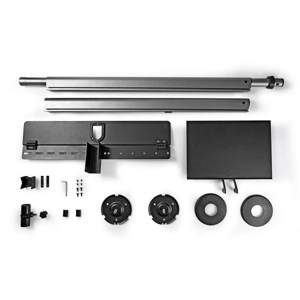 Vollbeweglicher TV-Ständer | 37 - 70 " | maximal unterstützes Bildschirmgewicht: 30 kg | kippbar | drehbar | Einstellbare voreingestellte Höhen | Aluminium / Stahl | Schwarz / Silber