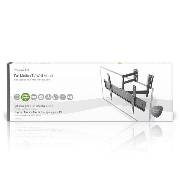 Vollbewegliche-TV-Wandhalterung | 32 - 70 " | maximal unterstützes Bildschirmgewicht: 40 kg | kippbar | drehbar | Minimaler Wandabstand: 80 mm | Maximaler Wandabstand: 520 mm | 3 Drehpunkt(e) | Stahl | Schwarz