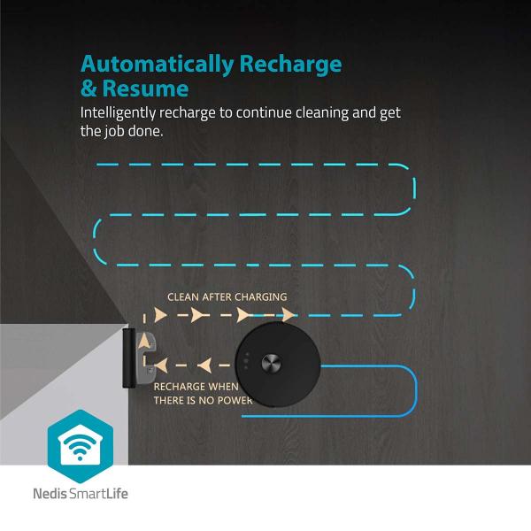 SmartLife Roboter-Staubsauger | Laser-Navigation | Wi-Fi | Kapazität Auffangbehälter: 0.6 l | Automatisches Laden | Maximale Betriebszeit: 2 Std | Schwarz | Android? / IOS