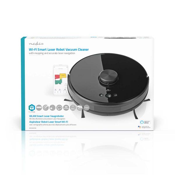 SmartLife Roboter-Staubsauger | Laser-Navigation | Wi-Fi | Kapazität Auffangbehälter: 0.6 l | Automatisches Laden | Maximale Betriebszeit: 2 Std | Schwarz | Android? / IOS
