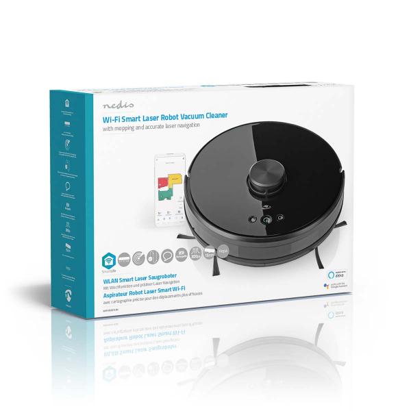 SmartLife Roboter-Staubsauger | Laser-Navigation | Wi-Fi | Kapazität Auffangbehälter: 0.6 l | Automatisches Laden | Maximale Betriebszeit: 2 Std | Schwarz | Android? / IOS
