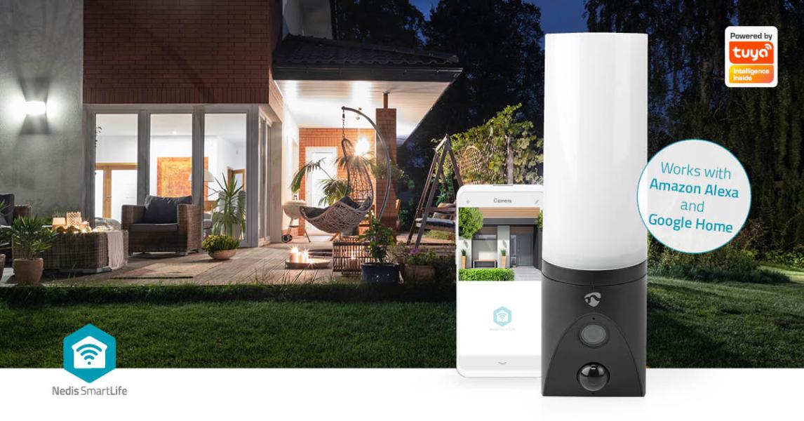 SmartLife Außenkamera | Umgebungslicht | Full HD 1080p | Pan tilt | IP65 | Cloud Storage (optional) / microSD (not enthalten) / Onvif | 100 - 240 V AC | Bewegungssensor | Nachtsicht | Schwarz