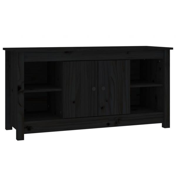 TV-Schrank Schwarz 103x36,5x52 cm Massivholz Kiefer