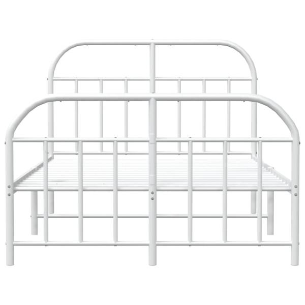 Bettgestell mit Kopf- und Fußteil Metall Weiß 120x190 cm