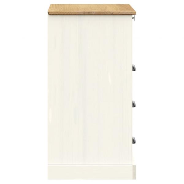 Kommode VIGO Weiß 80x40x76 cm Massivholz Kiefer