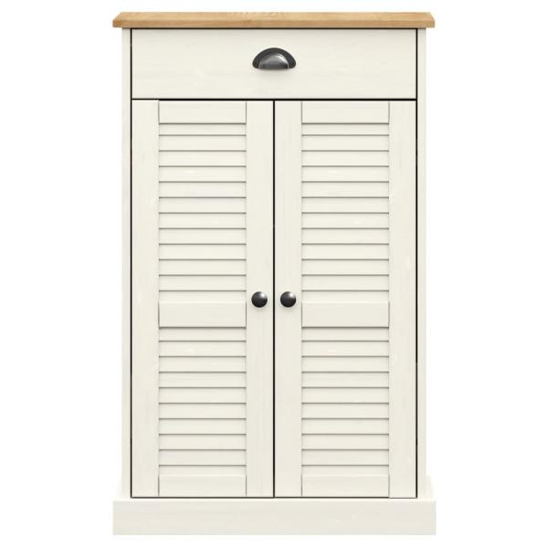 Schuhschrank VIGO Weiß 60x35x96 cm Massivholz Kiefer