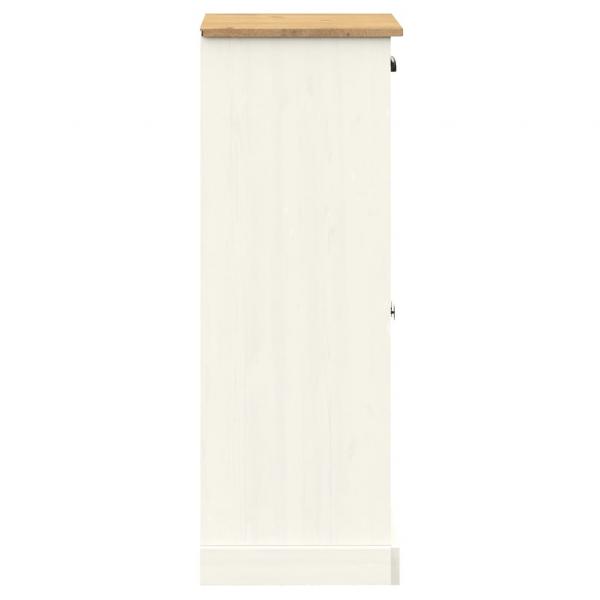 Schuhschrank VIGO Weiß 60x35x96 cm Massivholz Kiefer