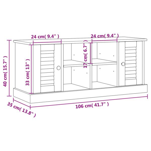 Schuhbank VIGO 106x35x45 cm Massivholz Kiefer