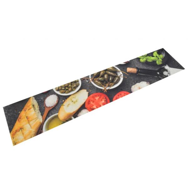 ARDEBO.de - Küchenteppich Waschbar Wein & Essen 60x300 cm Samt