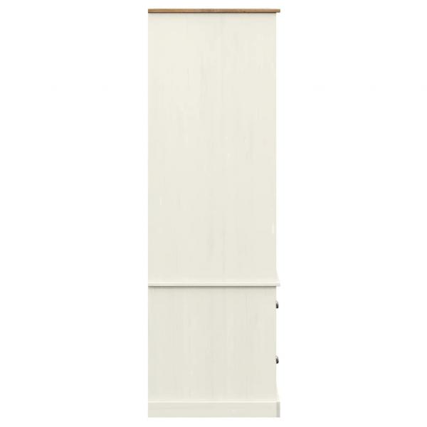 Kleiderschrank VIGO Weiß 90x55x176 cm Massivholz Kiefer