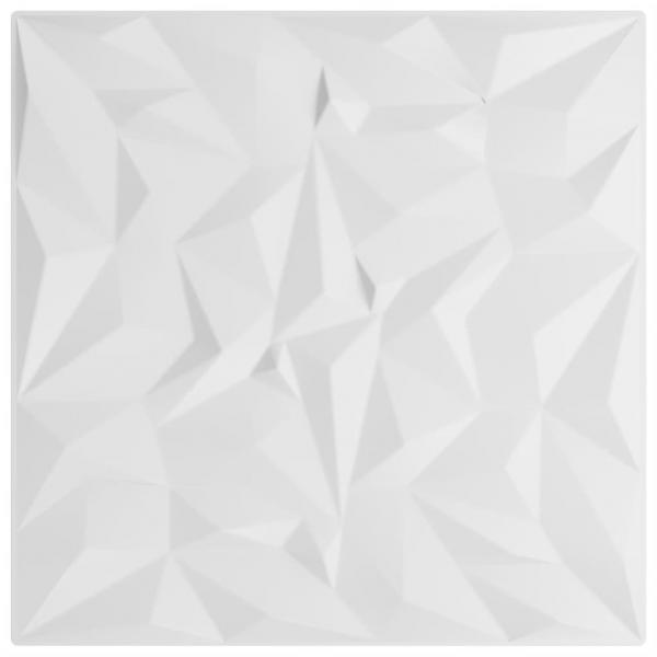 Wandpaneele 24 Stk. Weiß 50x50 cm XPS 6 m² Amethyst