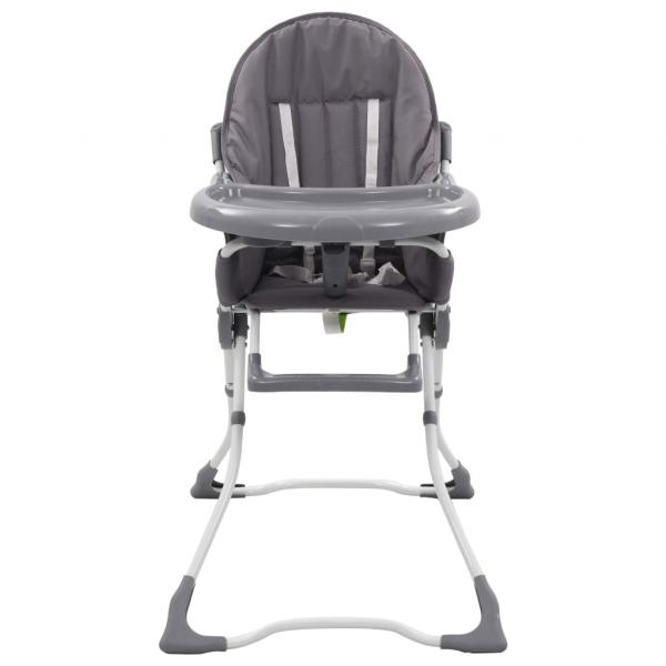 Baby-Hochstuhl Grau und Weiß 