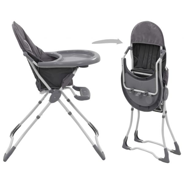 Baby-Hochstuhl Grau und Weiß 