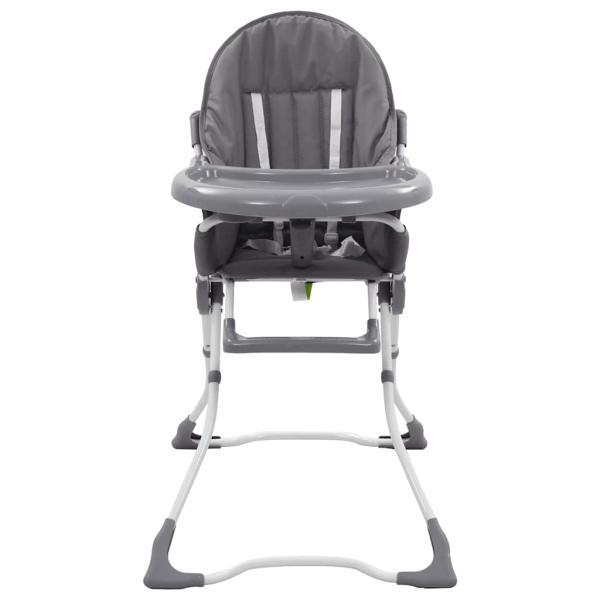 Baby-Hochstuhl Grau und Weiß 