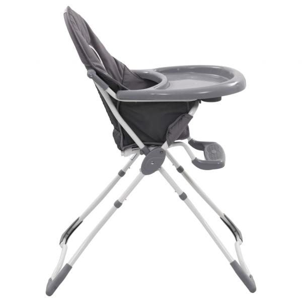 Baby-Hochstuhl Grau und Weiß 