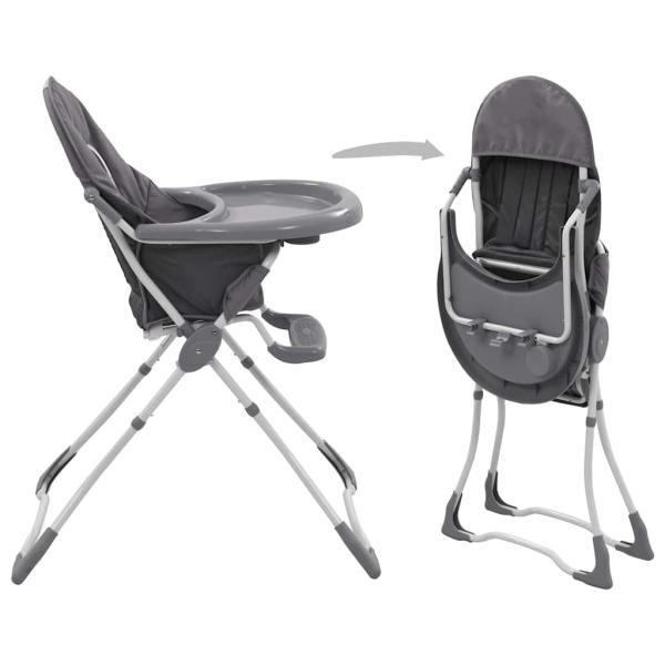Baby-Hochstuhl Grau und Weiß 