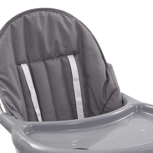 Baby-Hochstuhl Grau und Weiß 