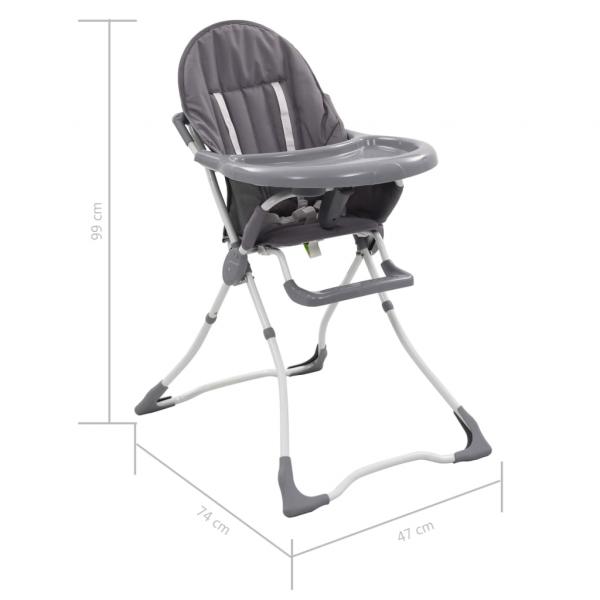 Baby-Hochstuhl Grau und Weiß 