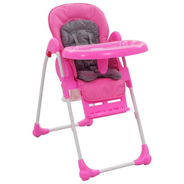 ARDEBO.de - Baby-Hochstuhl Rosa und Grau