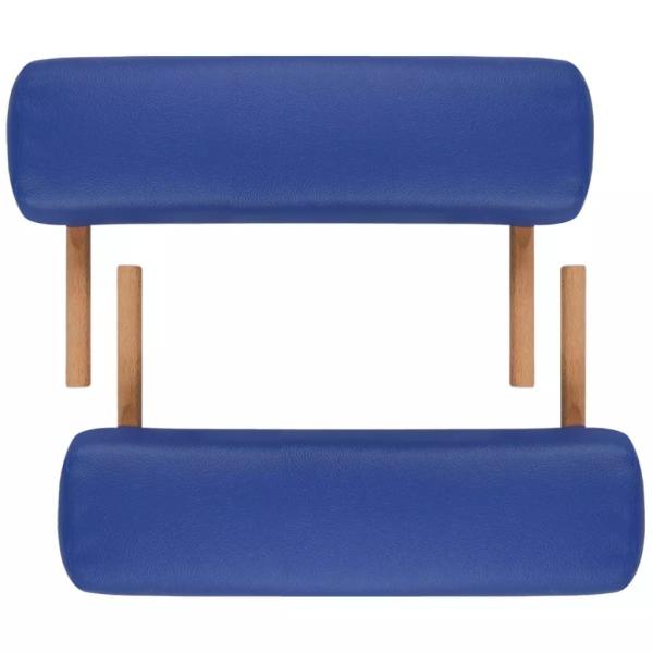 Massagetisch mit Holzrahmen, faltbar 3 Zonen Blau