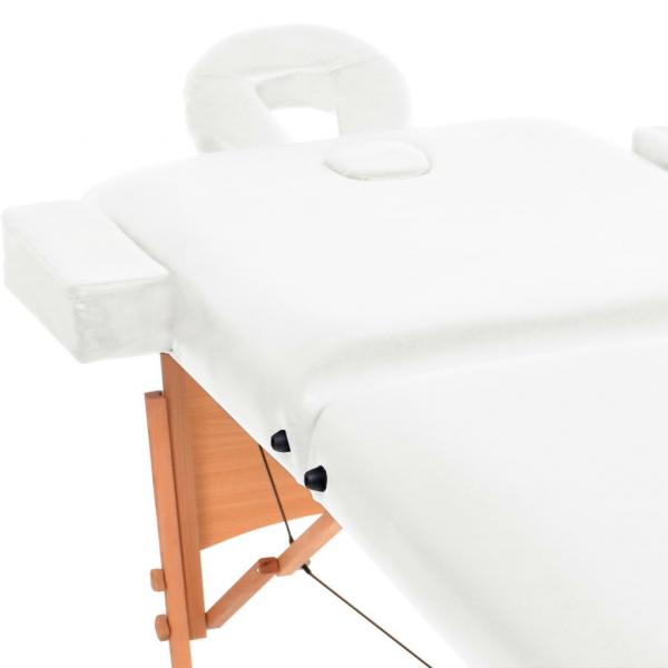 Massageliege 2-Zonen Klappbar 10 cm Sitz Weiß
