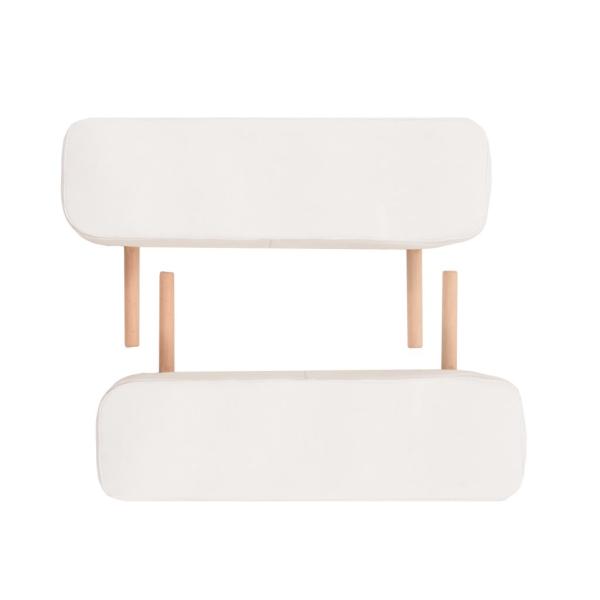 Massageliege 2-Zonen mit Hocker Klappbar 10 cm Sitz Weiß