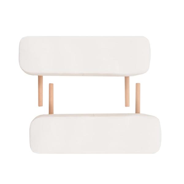 Massageliege 2-Zonen mit Hocker Klappbar 10 cm Sitz Weiß