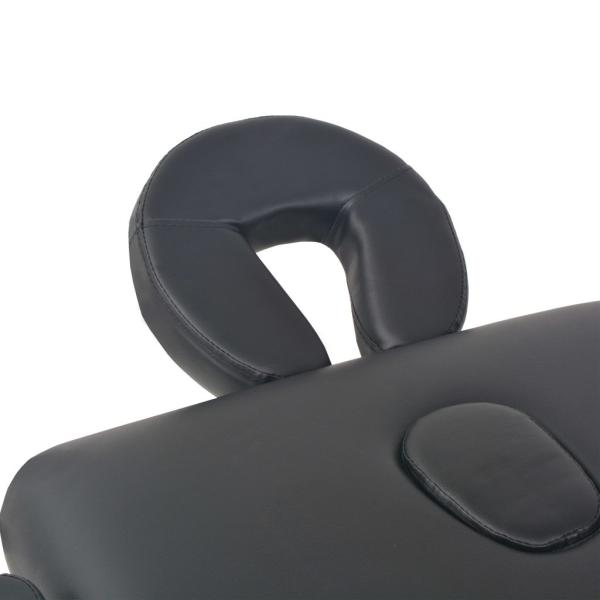 Massageliege 2-Zonen mit Hocker Klappbar 10 cm Sitz Schwarz